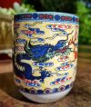 Conjunto de Chá com Bule, Infusor e 6 copos em Porcelana  - Amarelo com Dragão e Cintamani - Image 7